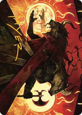 Hurloon Battle Hymn Art Card (Gold-Stamped Signature) 33 card from Art Series: Dominaria United