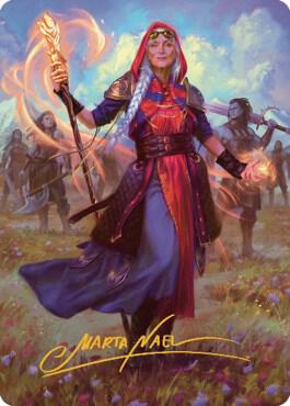 Jaya, Fiery Negotiator Art Card (34/81) (Gold-Stamped Signature) card from Art Series: Dominaria United