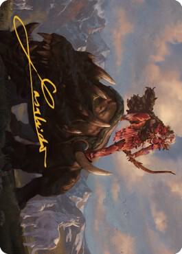 Meria's Outrider Art Card (Gold-Stamped Signature) 37 card from Art Series: Dominaria United