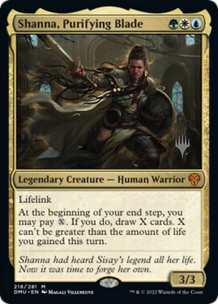 Shanna, Purifying Blade 218 card from Promo Pack: Dominaria United