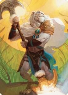 Ajani, Sleeper Agent Art Card 42 card from Art Series: Dominaria United