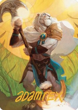 Ajani, Sleeper Agent Art Card (Gold-Stamped Signature) 42 card from Art Series: Dominaria United