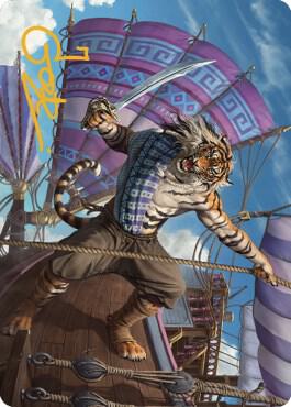 Jedit Ojanen, Mercenary Art Card (Gold-Stamped Signature) 48 card from Art Series: Dominaria United