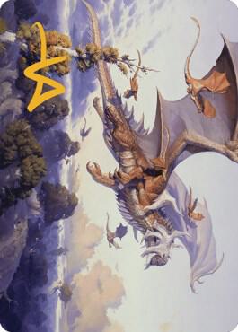 Rith, Liberated Primeval Art Card (Gold-Stamped Signature) 52 card from Art Series: Dominaria United