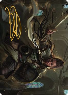 Shanna, Purifying Blade Art Card (55/81) (Gold-Stamped Signature) card from Art Series: Dominaria United