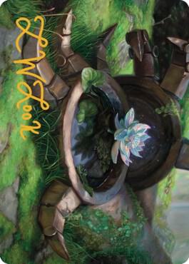 Timeless Lotus Art Card (Gold-Stamped Signature) 57 card from Art Series: Dominaria United