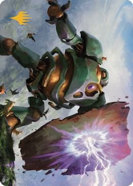 Walking Bulwark Art Card (Gold-Stamped Signature) 58 card from Art Series: Dominaria United
