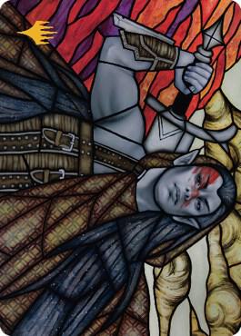 Radha, Coalition Warlord Art Card (Gold-Stamped Signature) 75 card from Art Series: Dominaria United