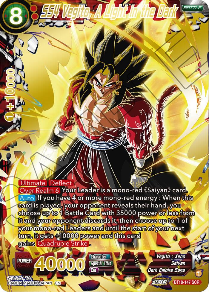 SS4 Vegito, A Light in the Dark BT18-147 card from Dawn of the Z-Legends