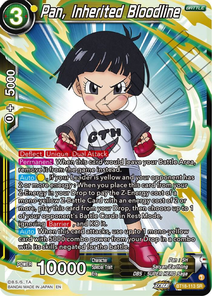 Pan, Inherited Bloodline BT18-113 card from Dawn of the Z-Legends
