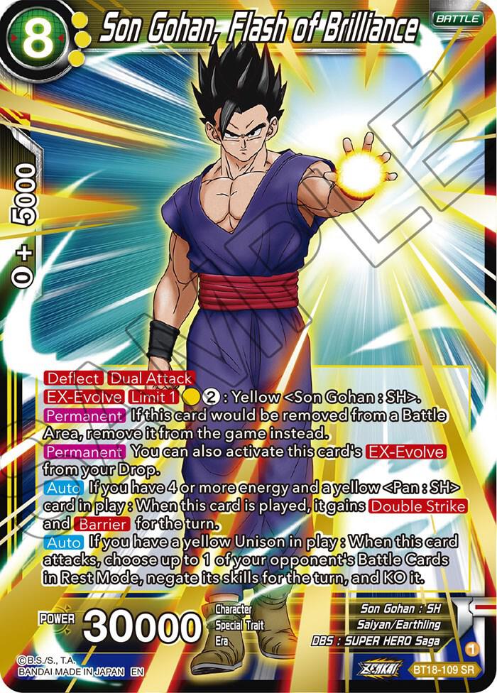 Son Gohan, Flash of Brilliance BT18-109 card from Dawn of the Z-Legends