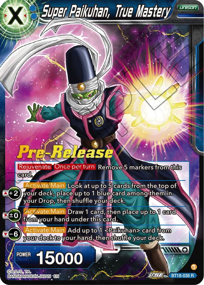 Super Paikuhan, True Master BT18-036 card from Dawn of the Z-Legends Pre-Release Cards