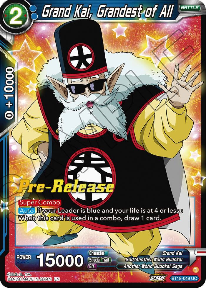 Grand Kai, Grandest of All BT18-049 card from Dawn of the Z-Legends Pre-Release Cards
