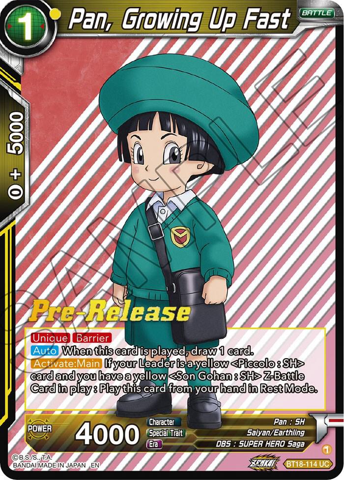 Pan, Growing Up Fast BT18-114 card from Dawn of the Z-Legends Pre-Release Cards