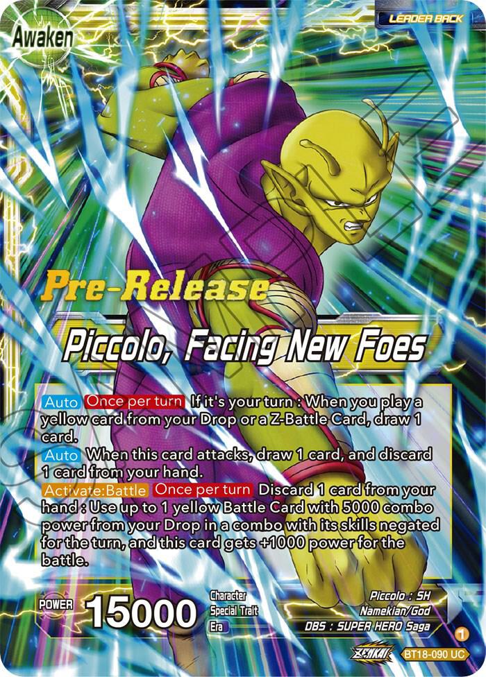 Piccolo // Piccolo, Facing New Foes BT18-090 card from Dawn of the Z-Legends Pre-Release Cards