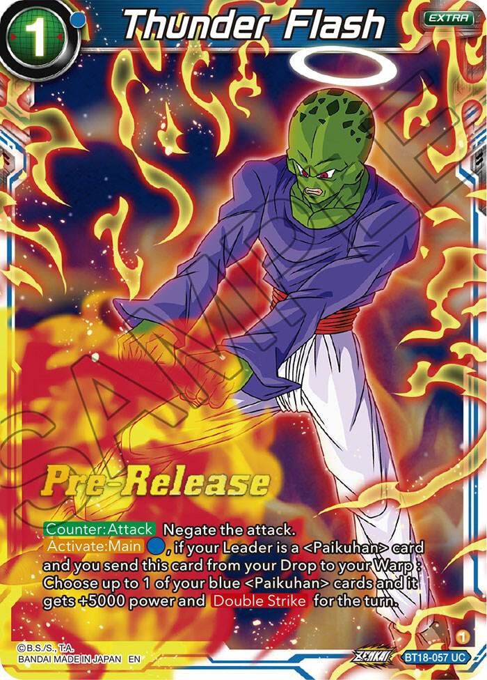 Thunder Flash BT18-057 card from Dawn of the Z-Legends Pre-Release Cards