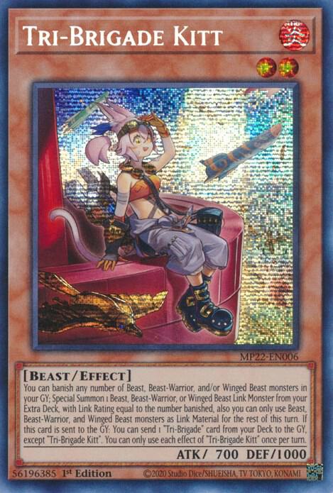 Tri-Brigade Kitt MP22-EN006 card from 2022 Tin of the Pharaoh's Gods