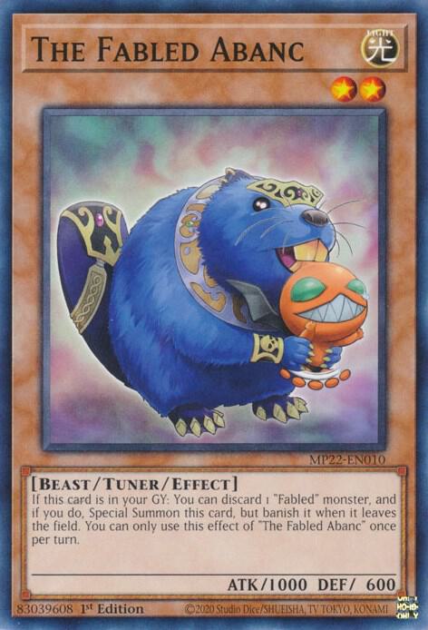 The Fabled Abanc MP22-EN010 card from 2022 Tin of the Pharaoh's Gods