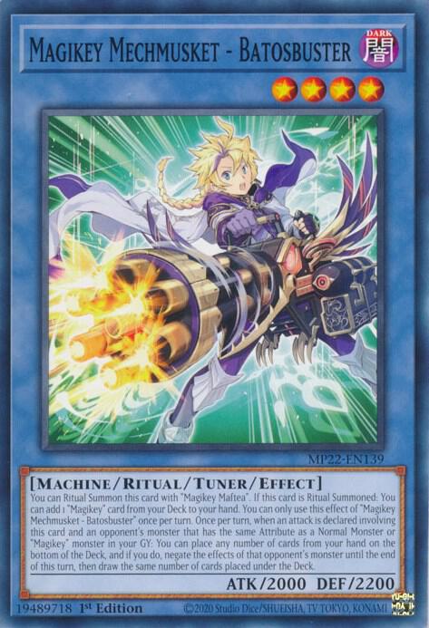 Magikey Mechmusket - Batosbuster MP22-EN139 card from 2022 Tin of the Pharaoh's Gods