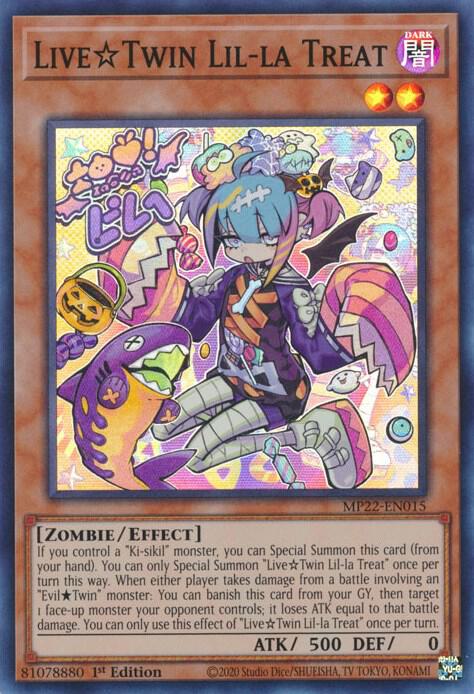 Live Twin Lil-la Treat MP22-EN015 card from 2022 Tin of the Pharaoh's Gods