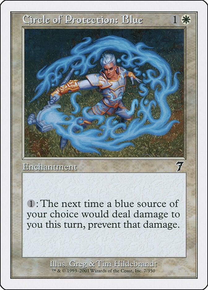 Circle of Protection: Blue 7 card from 7th Edition