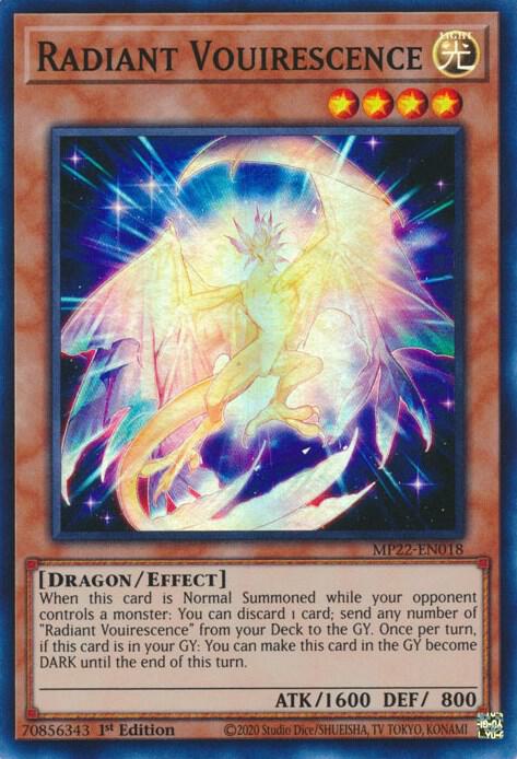 Radiant Vouirescence MP22-EN018 card from 2022 Tin of the Pharaoh's Gods