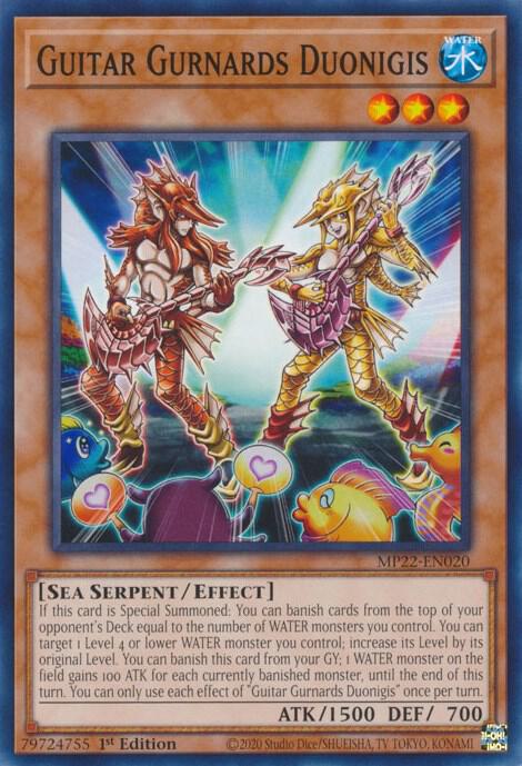 Guitar Gurnards Duonigis MP22-EN020 card from 2022 Tin of the Pharaoh's Gods