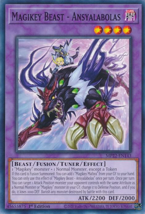 Magikey Beast - Ansyalabolas MP22-EN143 card from 2022 Tin of the Pharaoh's Gods