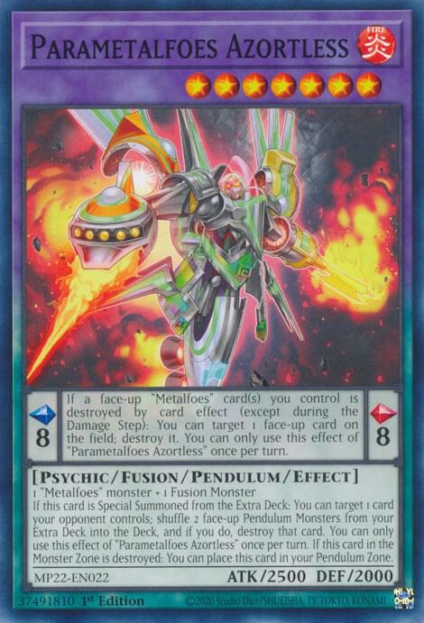 Parametalfoes Azortless MP22-EN022 card from 2022 Tin of the Pharaoh's Gods