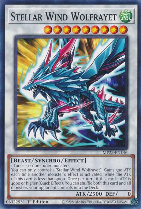 Stellar Wind Wolfrayet MP22-EN146 card from 2022 Tin of the Pharaoh's Gods