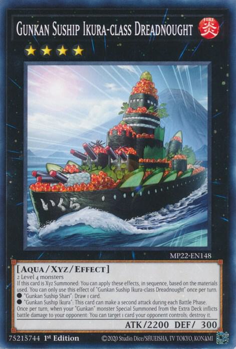 Gunkan Suship Ikura-class Dreadnought MP22-EN148 card from 2022 Tin of the Pharaoh's Gods