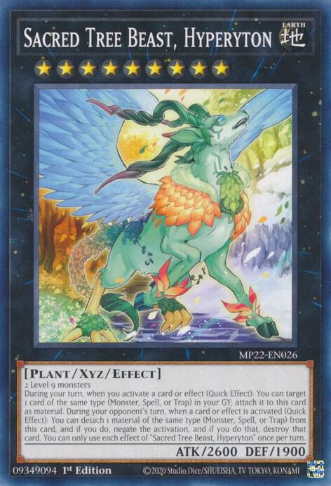 Sacred Tree Beast, Hyperyton MP22-EN026 card from 2022 Tin of the Pharaoh's Gods