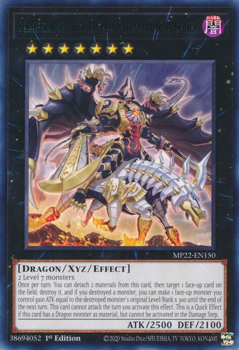 Voloferniges, the Darkest Dragon Doomrider MP22-EN150 card from 2022 Tin of the Pharaoh's Gods