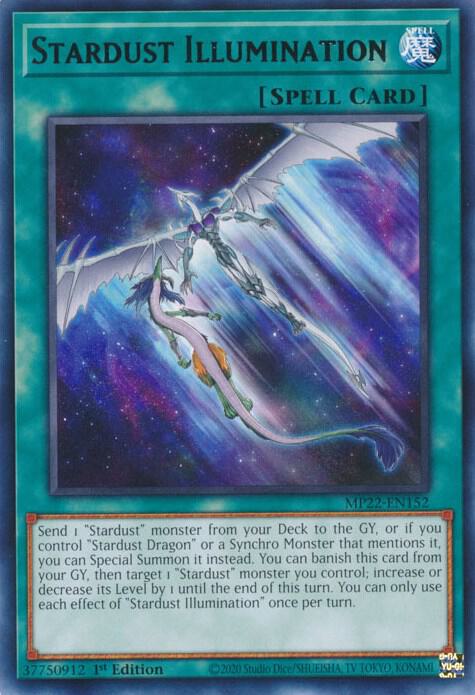 Stardust Illumination MP22-EN152 card from 2022 Tin of the Pharaoh's Gods