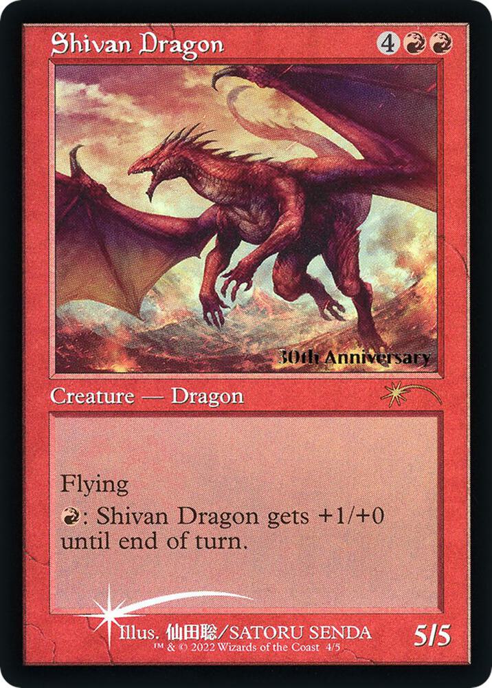 Shivan Dragon (Retro Frame) 4 card from 30th Anniversary Promos