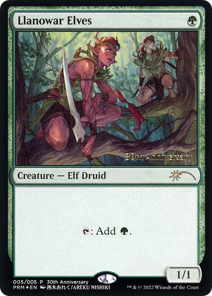 Llanowar Elves 5 card from 30th Anniversary Promos