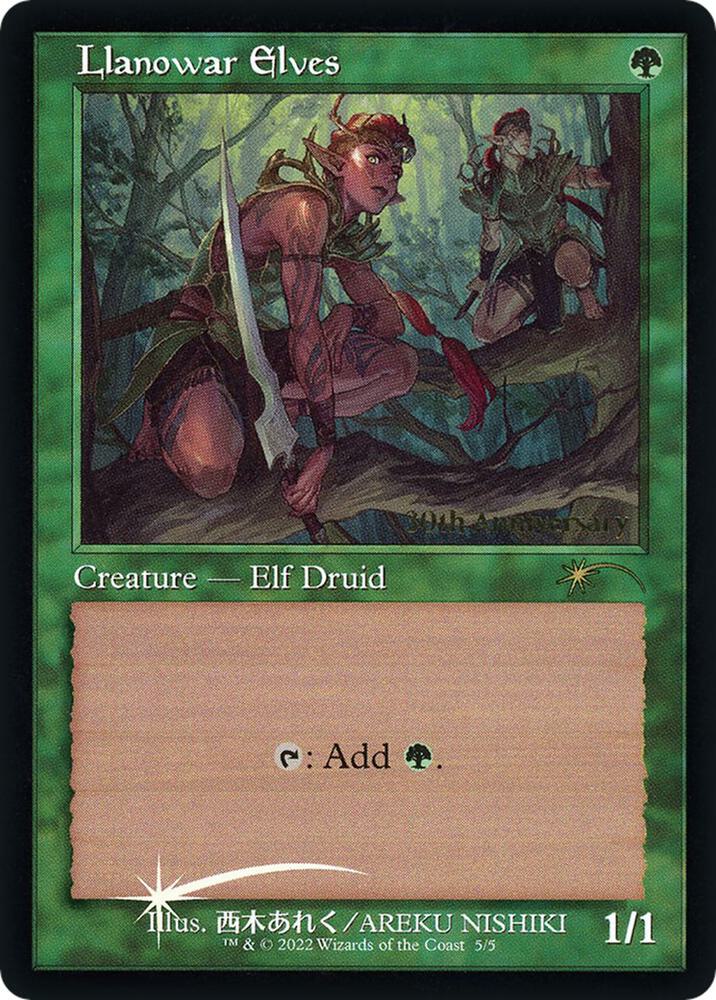 Llanowar Elves (Retro Frame) 5 card from 30th Anniversary Promos