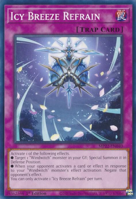 Icy Breeze Refrain MP22-EN040 card from 2022 Tin of the Pharaoh's Gods