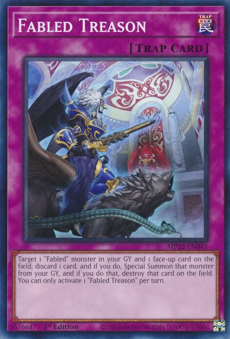 Fabled Treason MP22-EN041 card from 2022 Tin of the Pharaoh's Gods