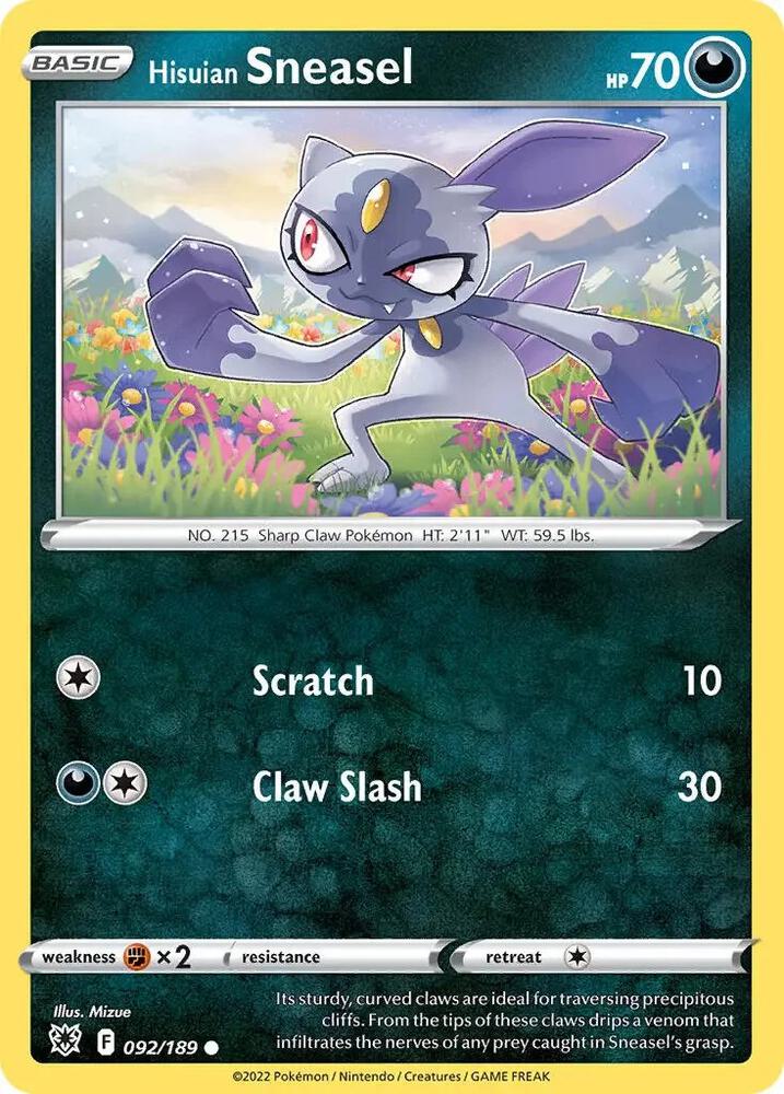 Hisuian Sneasel (Cosmos Holo) 092/189 card from Deck Exclusives