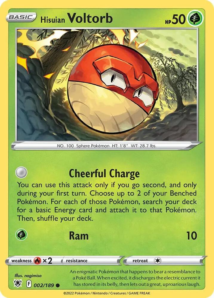 Hisuian Voltorb (Cosmos Holo) 002/189 card from Deck Exclusives