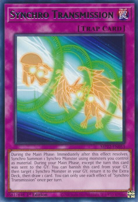 Synchro Transmission MP22-EN053 card from 2022 Tin of the Pharaoh's Gods