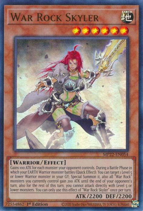 War Rock Skyler MP22-EN054 card from 2022 Tin of the Pharaoh's Gods
