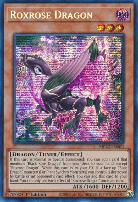 Roxrose Dragon MP22-EN060 card from 2022 Tin of the Pharaoh's Gods