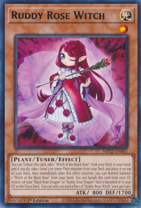 Ruddy Rose Witch MP22-EN061 card from 2022 Tin of the Pharaoh's Gods
