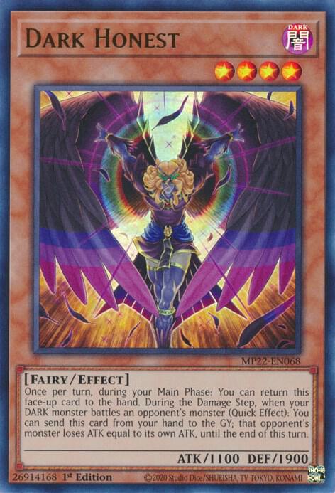 Dark Honest MP22-EN068 card from 2022 Tin of the Pharaoh's Gods