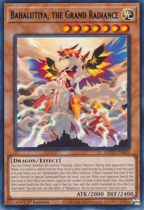 Bahalutiya, the Grand Radiance MP22-EN069 card from 2022 Tin of the Pharaoh's Gods