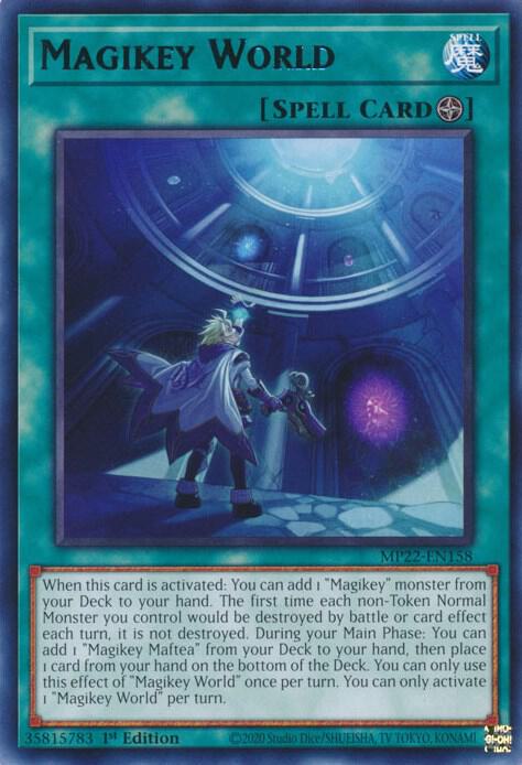 Magikey World MP22-EN158 card from 2022 Tin of the Pharaoh's Gods