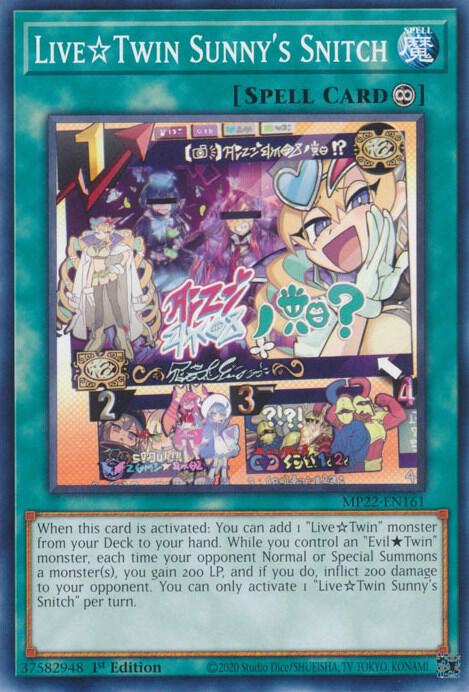 Live Twin Sunny's Snitch MP22-EN161 card from 2022 Tin of the Pharaoh's Gods
