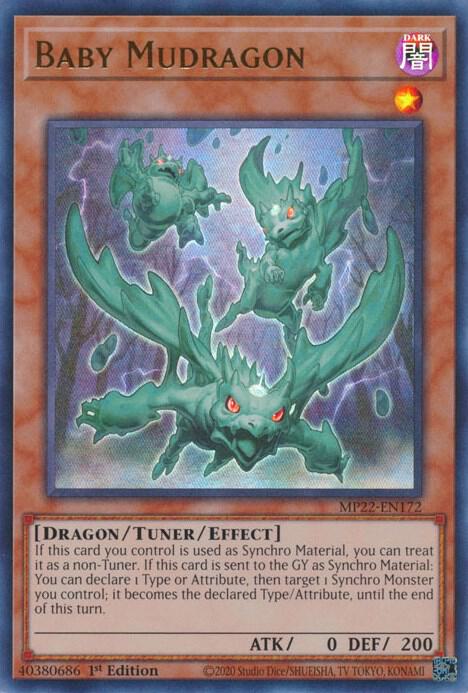 Baby Mudragon MP22-EN172 card from 2022 Tin of the Pharaoh's Gods